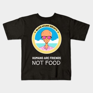 Funny Vegan Aliens - Friends not food Kids T-Shirt